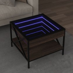 Sonata H Маса за кафе с Infinity LED, кафяв дъб, 50x50x38 см - Măsuțe de living