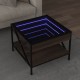 Sonata H Маса за кафе с Infinity LED, кафяв дъб, 50x50x38 см