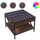 Sonata H Маса за кафе с Infinity LED, кафяв дъб, 50x50x38 см