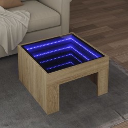 Sonata H Маса за кафе с Infinity LED, дъб сонома, 50x50x30 см - Măsuțe de living