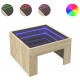 Sonata H Маса за кафе с Infinity LED, дъб сонома, 50x50x30 см