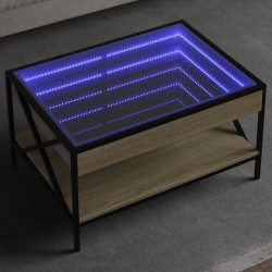 Sonata H Маса за кафе с Infinity LED, сонома дъб, 70x50x38 см - Măsuțe de living