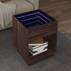 Sonata H Маса за кафе с Infinity LED, кафяв дъб, 40x40x50 см - Măsuțe de living