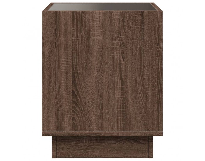 Sonata H Маса за кафе с Infinity LED, кафяв дъб, 40x40x50 см