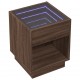 Sonata H Маса за кафе с Infinity LED, кафяв дъб, 40x40x50 см