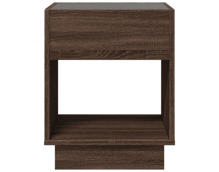 Sonata H Маса за кафе с Infinity LED, кафяв дъб, 40x40x50 см