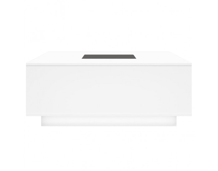 Sonata H Маса за кафе с Infinity LED, бяла, 100x100x40 см