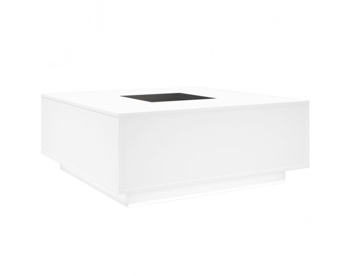 Sonata H Маса за кафе с Infinity LED, бяла, 100x100x40 см