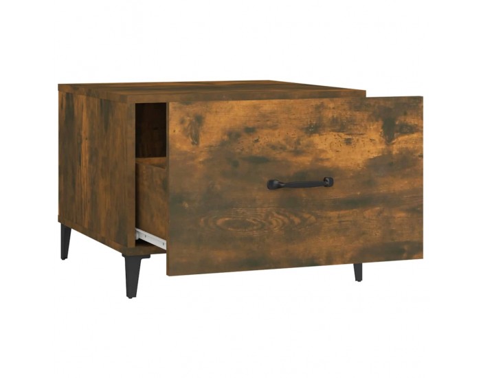 Sonata H Кафе маси с метални крака 2 бр опушен дъб 50x50x40 см