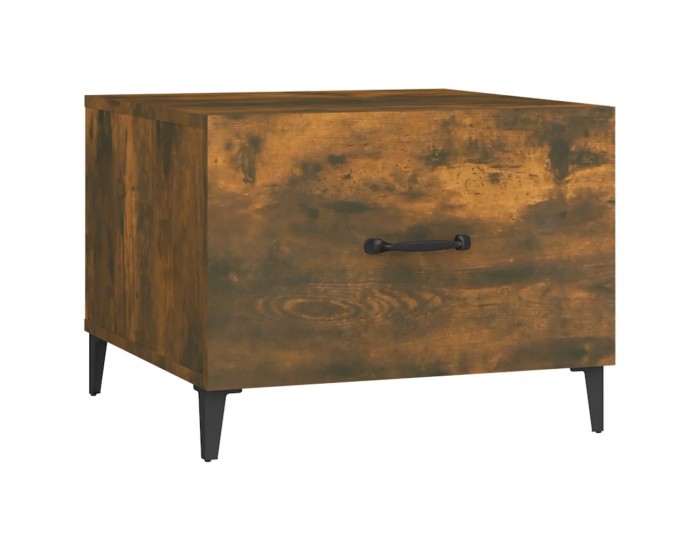 Sonata H Кафе маси с метални крака 2 бр опушен дъб 50x50x40 см