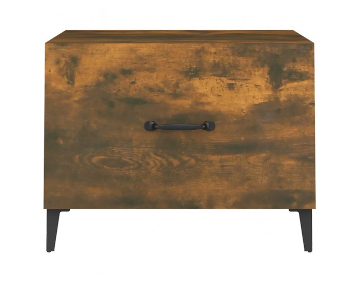 Sonata H Кафе маси с метални крака 2 бр опушен дъб 50x50x40 см
