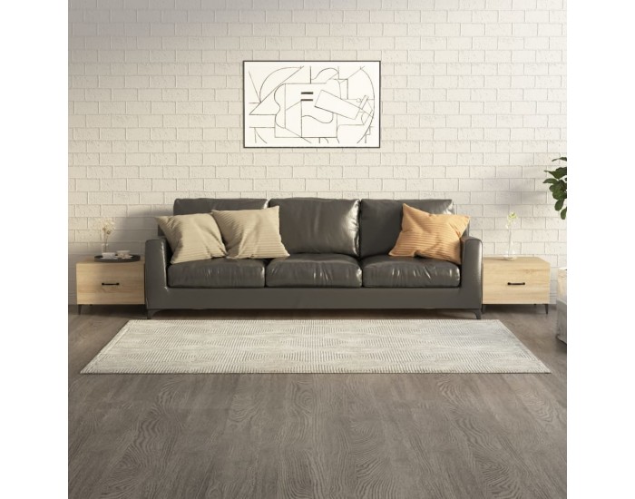 Sonata H Маса за кафе с метални крака 2 бр Дъб сонома 50x50x40 см