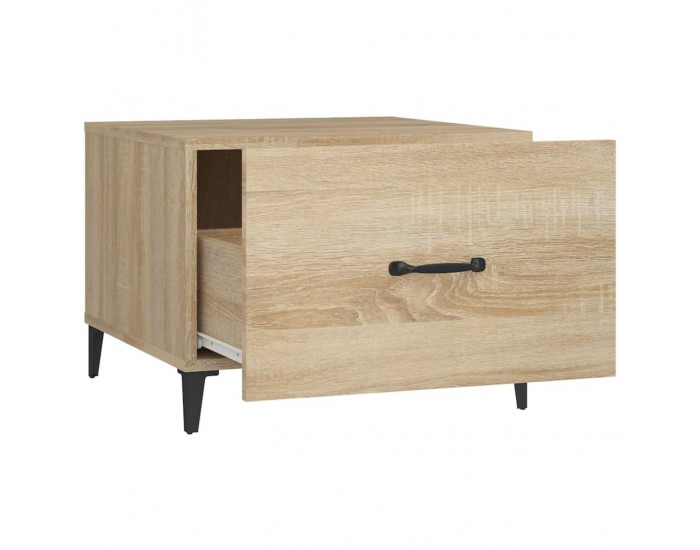 Sonata H Маса за кафе с метални крака 2 бр Дъб сонома 50x50x40 см