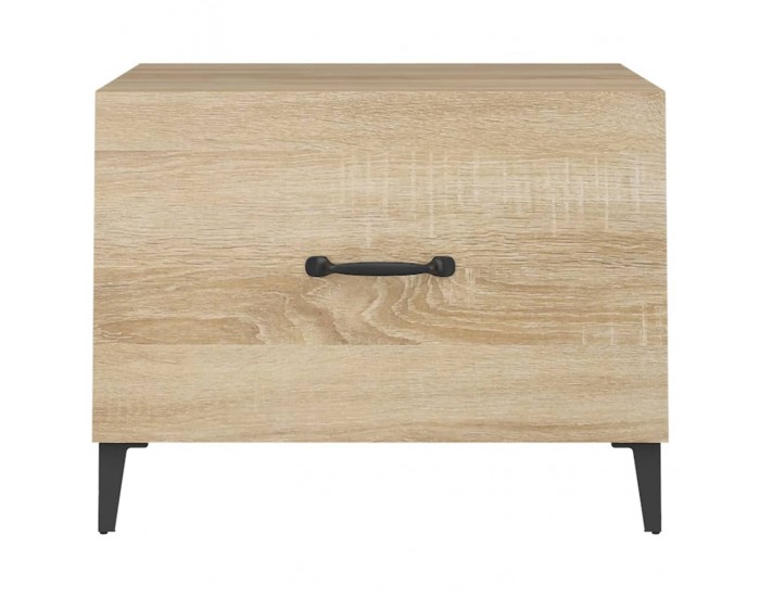 Sonata H Маса за кафе с метални крака 2 бр Дъб сонома 50x50x40 см