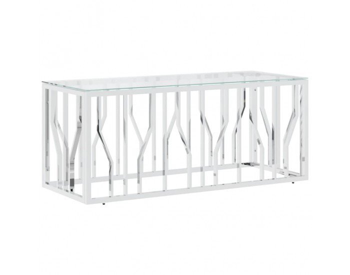 Sonata H Маса за кафе 110x45x45 cм неръждаема стомана и стъкло