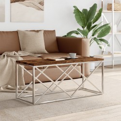 Sonata H Маса за кафе, неръждаема стомана и регенерирано дърво масив - Măsuțe de living