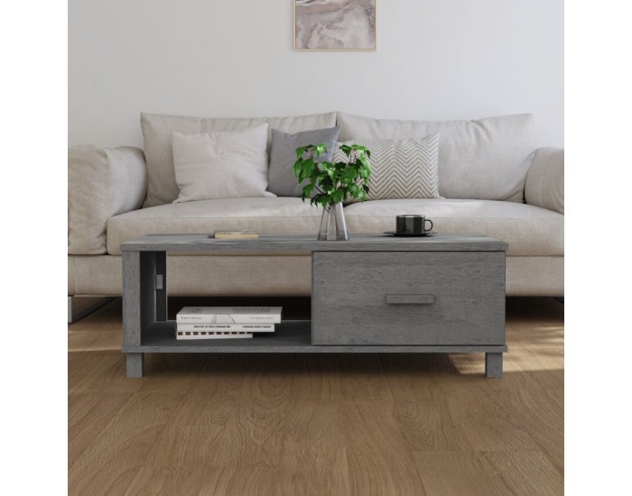 Sonata H Кафе маса HAMAR тъмносива 100x55x35 см борово дърво масив