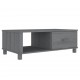Sonata H Кафе маса HAMAR тъмносива 100x55x35 см борово дърво масив