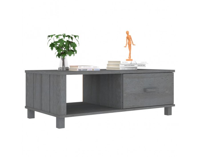 Sonata H Кафе маса HAMAR тъмносива 100x55x35 см борово дърво масив