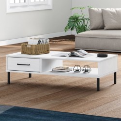 Sonata H Кафе маса с метални крака бяла бор масив OSLO - Mese