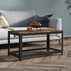 Sonata H Маса за кафе, тъмнокафяво и черно, 90x45x45 см, МДФ и желязо - Măsuțe de living