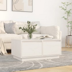 Sonata H Кафе маса, бяла, 80x50x35 см, борово дърво масив - Mese