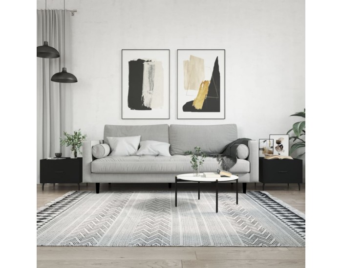 Sonata H Кафе маси, 2 бр, черни, 50x50x40 см, инженерно дърво