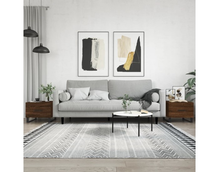 Sonata H Кафе маси, 2 бр, кафяв дъб, 50x50x40 см, инженерно дърво