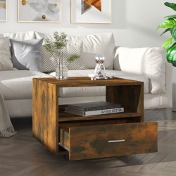 Sonata H Кафе маса, опушен дъб, 55x55x40 см, инженерно дърво - Măsuțe de living