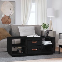 Sonata H Кафе маса, черен, 100x50x41 см, борово дърво масив - Măsuțe de living