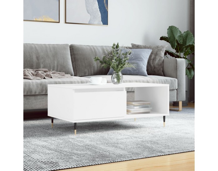 Sonata H Кафе маса, бяла, 90x50x36,5 см, инженерно дърво