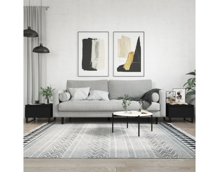 Sonata H Кафе маси, 2 бр, черни, 50x46x35 см, инженерно дърво