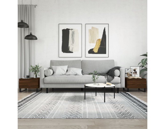 Sonata H Холни маси, 2 бр, Кафяв дъб, 50x46x35 см, инженерно дърво