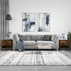Sonata H Кафе маси, 2 бр, опушен дъб, 50x46x50 см, инженерно дърво - Măsuțe de living
