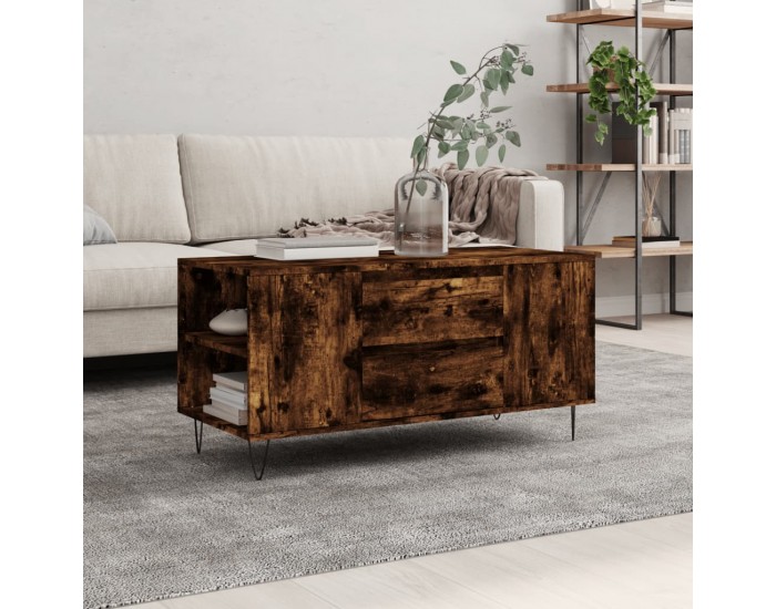 Sonata H Кафе маса, опушен дъб, 102x44,5x50 см, инженерно дърво