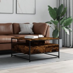 Sonata H Кафе маса, опушен дъб, 80x80x45 см, инженерно дърво - Măsuțe de living