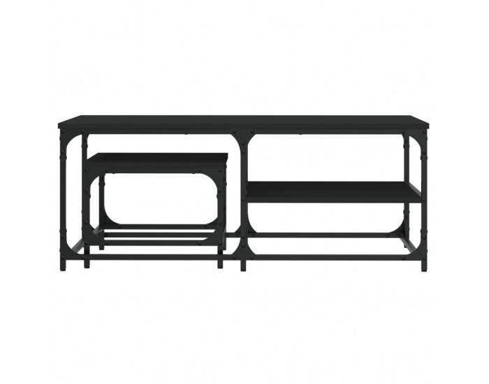 Sonata H Стифиращи кафе маси, 2 бр, черни, инженерно дърво