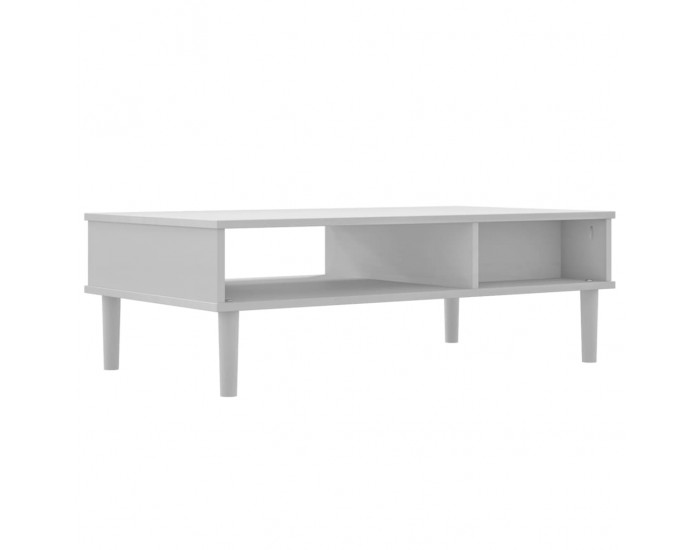 Sonata H Кафе маса SENJA ратанова визия бяла 100x55x33 см бор масив