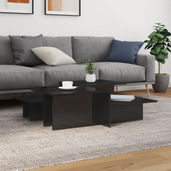 Sonata H Маси за кафе, 2 бр, черен гланц, инженерно дърво - Măsuțe de living