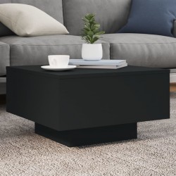 Sonata H Маса за кафе с LED осветление, черна, 55x55x31 см - Măsuțe de living
