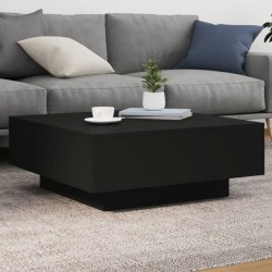 Sonata H Маса за кафе с LED осветление, черна, 80x80x31 см - Măsuțe de living