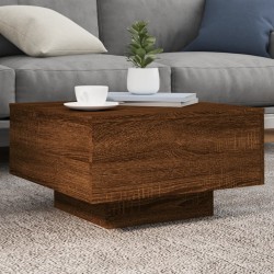 Sonata H Маса за кафе с LED осветление, кафяв дъб, 55x55x31 см - Măsuțe de living