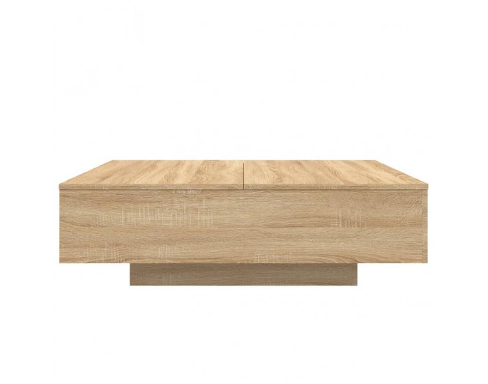 Sonata H Маса за кафе с LED осветление, сонома дъб, 100x100x31 см