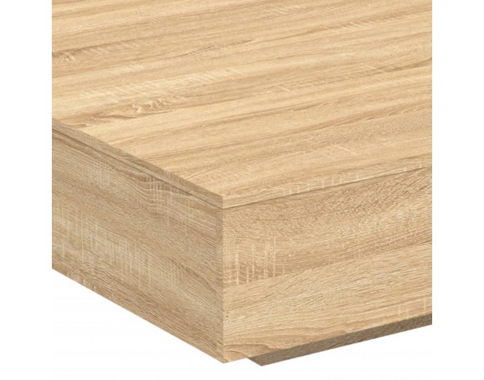 Sonata H Маса за кафе с LED осветление, сонома дъб, 100x100x31 см