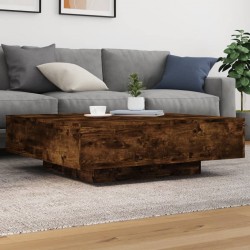 Sonata H Маса за кафе с LED осветление, опушен дъб, 100x100x31 см - Măsuțe de living