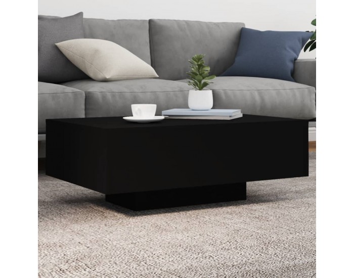 Sonata H Маса за кафе с LED осветление, черна, 85x55x31 см