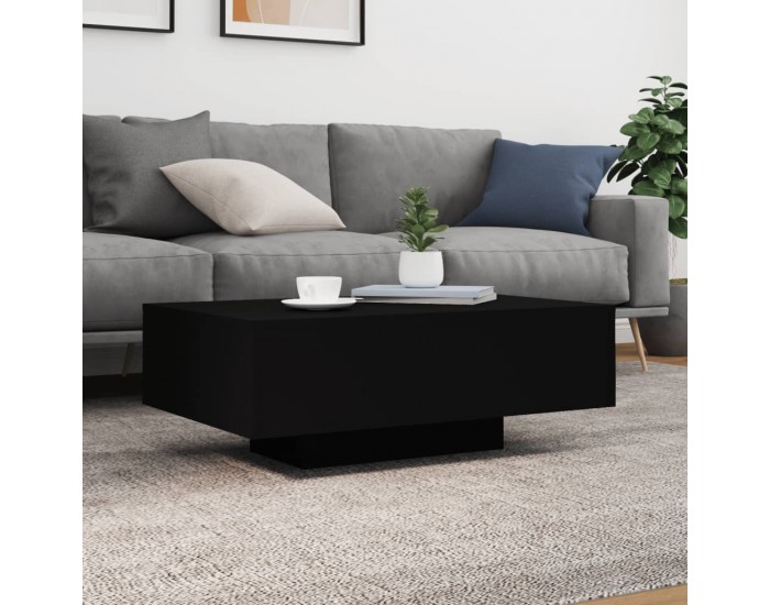 Sonata H Маса за кафе с LED осветление, черна, 85x55x31 см