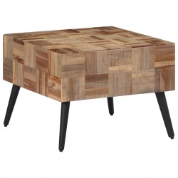 Sonata H Маса за кафе сива 55x55x40 см масивно регенерирано тиково дърво - Măsuțe de living