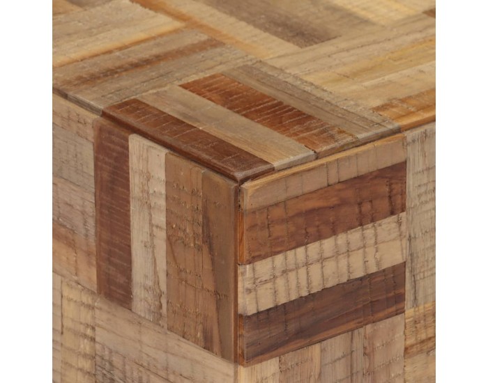 Sonata H Маса за кафе сива 55x55x40 см масивно регенерирано тиково дърво