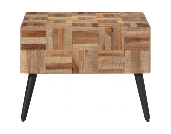 Sonata H Маса за кафе сива 55x55x40 см масивно регенерирано тиково дърво